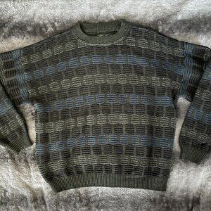 Vintage TT&Co. Tip Top Tailors Vintage Green Blue Sweater Knit | Made in Canada